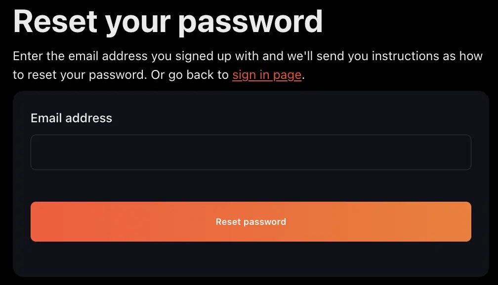Reset password example image